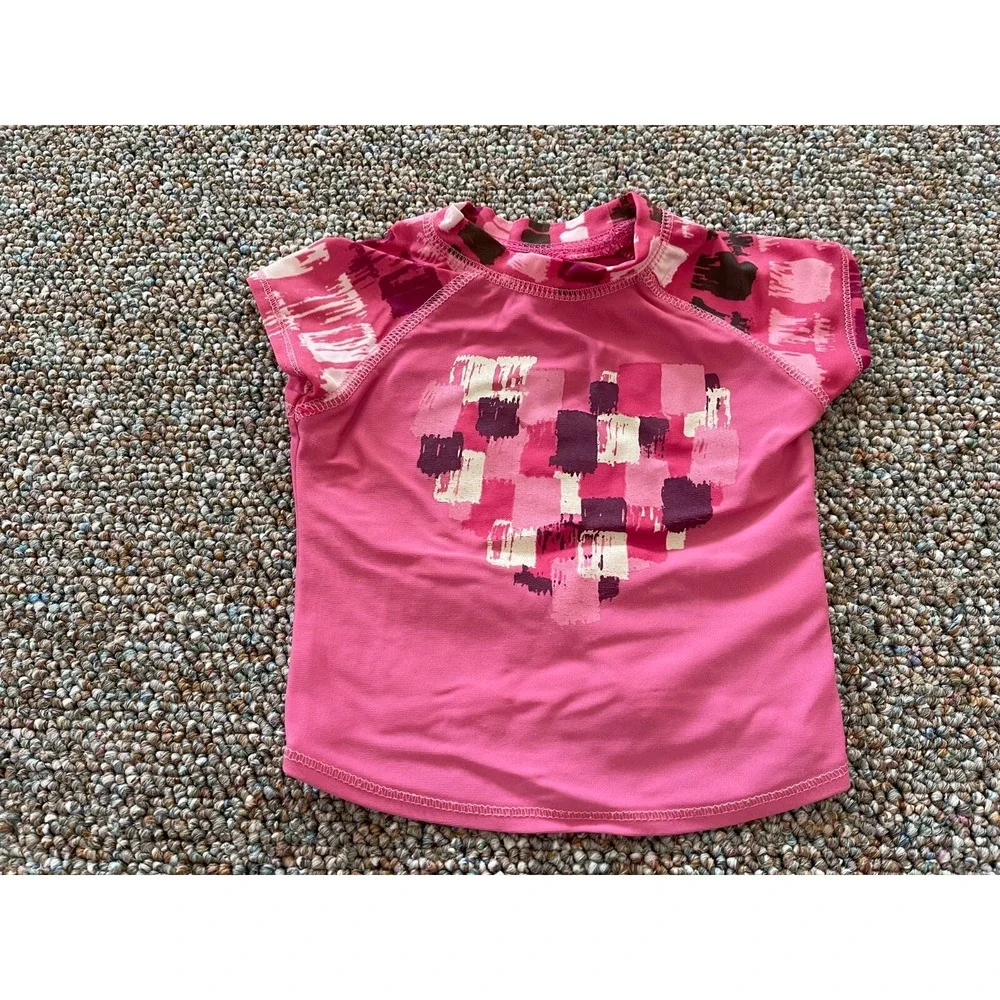Old Navy Girls Pink Heart Swim Shirt 6-12M